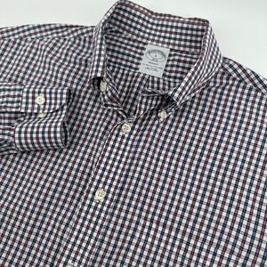 Brooks Brothers 1818 Regent Shirt Mens Large Blue Red Check Button Down Cotton